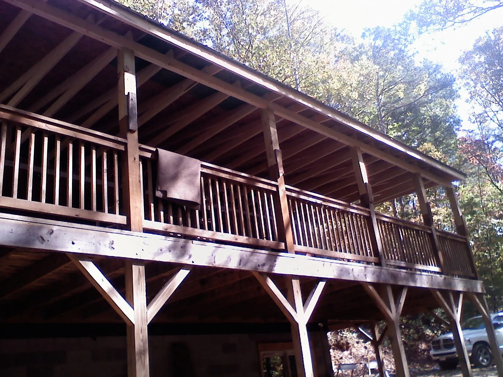 Timber framing under a new elevated porch and deck — Roof Leak Repair in Whippany by Roofing Brothers